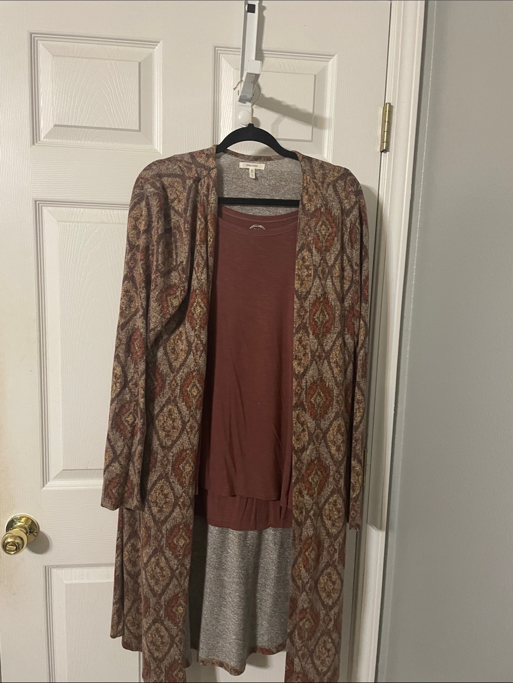 Maurices Long Sleeve Scoop Neck Top in Rust Brown